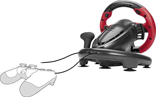Speedlink TRAILBLAZER Racing Wheel – Gaming Lenkrad mit Schaltwippen und Schaltknüppel, dosierbare Pedale