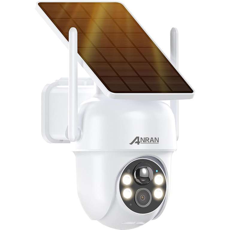 Anran Q4 Max 5MP FHD Außen-Überwachungskamera WLAN mit Solarpanel, Weiß