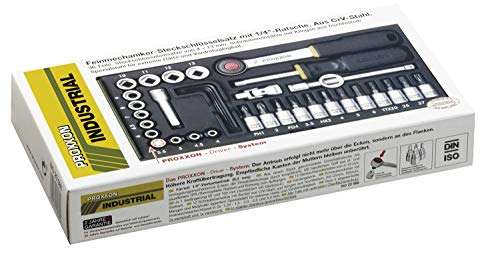 PROXXON Steckschlüsselsatz 36-teiliges Werkzeug-Set mit Stahlkasten 23080