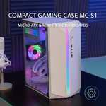 Mars Gaming MC-S1, Gehäuse PC Micro-ATX Ultra-Kompakt, 12-Mode ARGB Frontbeleuchtung