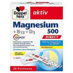 Doppelherz aktiv Magnesium 500 + B12 + D3 direct Micro-Pellets, 20 Stück