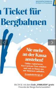[GRATIS] Personalisierte Keycard für 4 NÖ Skigebiete