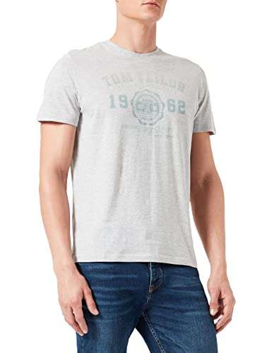 TOM TAILOR Herren T-Shirt mit Logoprint Grau / Größe S-L