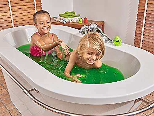 Simba 105953595 - Glibbi Slime, Badewannenspielzeug, Pulver verwandelt Wasser in grünen Schleim, 3x150 g,