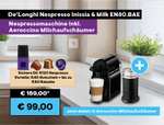 De'Longhi Nespresso Inissia EN 80.BAE schwarz inkl. Milchaufschäumer + 40€ Nespresso Gutschein