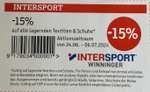 -15% auf Textilien & Schuhe bei Intersport Winninger Stadioncenter Wien