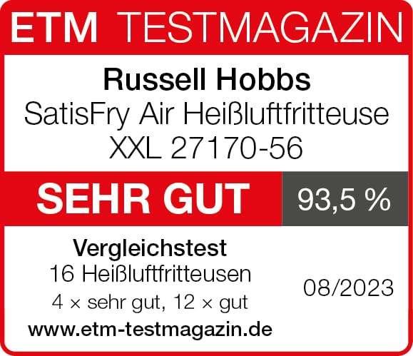 Russell Hobbs Heißluftfritteuse XXL 8l, 7 Kochfunktionen|10 Programme, 220°C