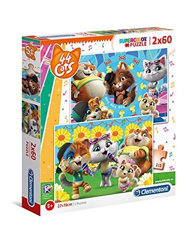 Clementoni Supercolor Cats – Puzzle 2 x 60 Teile