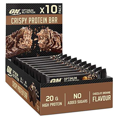 Optimum Nutrition ON Crispy Protein Bars Chocolate Brownie, 10 x 65 g im Spar-Abo