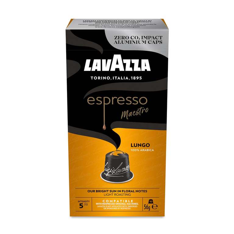 Lavazza Espresso Lungo, 10 Kapseln für Nespresso