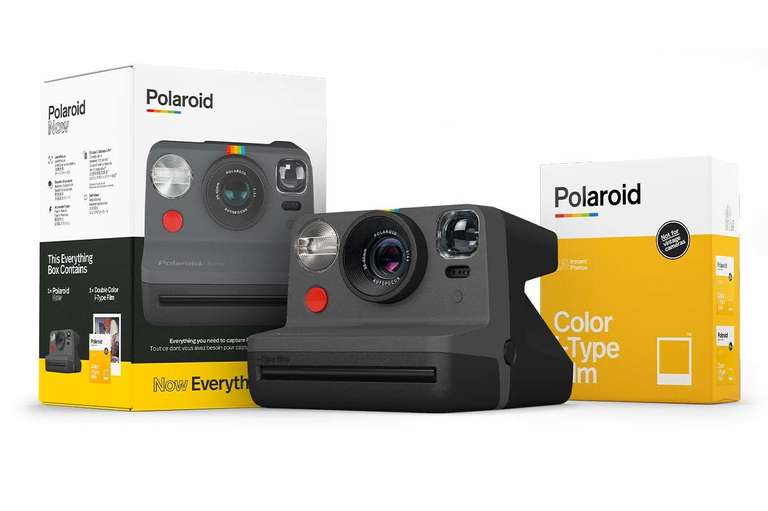 Polaroid Now Everything Starter-Box, schwarz + Camera Strap