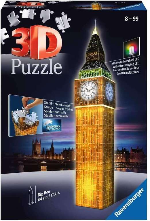 Ravensburger 3D Puzzle - Big Ben bei Nacht, 216-teilig