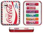 Lip Smacker "Coca Cola" Geschenkdose: Reiseset mit 6 Lippenpflegestiften + Schlafmaske