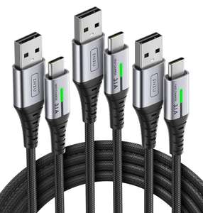 INIU USB auf USB C Kabel, [3er Pack, 2m+2m+0,5m]