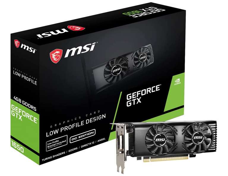 MSI GeForce GTX 1650 4GT LP OC, 4GB GDDR5, DVI, HDMI