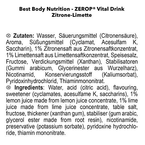 Best Body Nutrition Vital Drink ZEROP - Zitrone-Limette, zuckerfrei, 1:80 ergibt 40 Liter Fertiggetränk, 500 ml