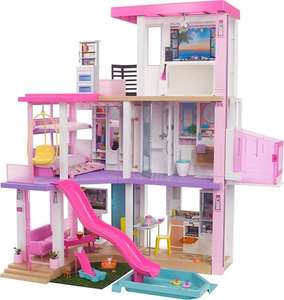 Barbie Dream House (114 cm), 3-stöckiges Puppenhaus mit Barbie-Pool, Rutsche, Barbie-Rollstuhllift, 75+ Barbie-Zubehörteile