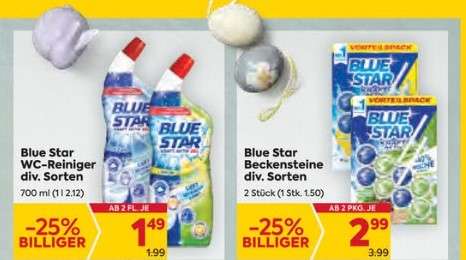 4x Blue Star WC Gel Cashback mit 25-fach DM (Gesamtpreis) 1,25€ mit 5-fach on top / 0,48€ mit Billa-Pickerl