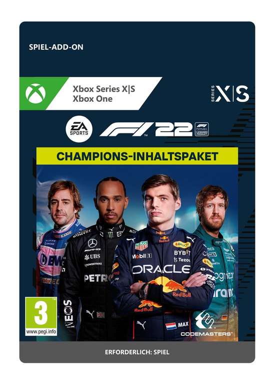 "F1 22: Champions-Inhaltspaket" (XBOX One / Series S|X) ohne weitere Kosten mit Game Pass Ultimate holen.