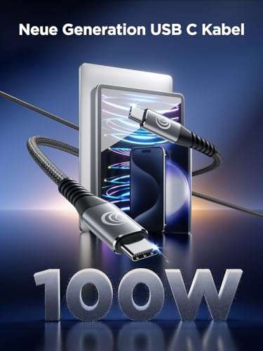 Yosou USB C auf USB C Kabel 2m, 100W im 2er Pack