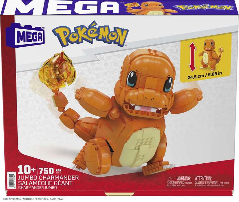 Mega Construx HHL13 - Pokémon Jumbo Glumanda Bauset 750 teile