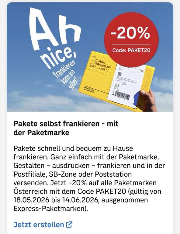 Paketmarken Österreich: -20% bei der Post – jetzt sparen at Post ...