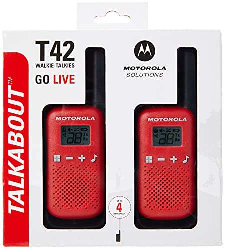 Motorola Talkabout PMR446-Funkgeräte 2er Pack mit 16 Kanäle, Reichweite 4 km