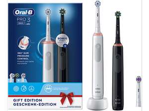Oral-B Pro 3 3900 JAS22 DUO Elektrische Zahnbürste schwarz/weiß + 2. Handstück
