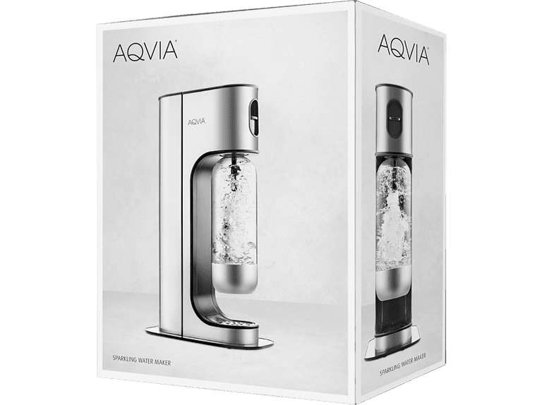 AQVIA Soda Maschine Exclusive Stainless Steel inklusive 2 Flaschen