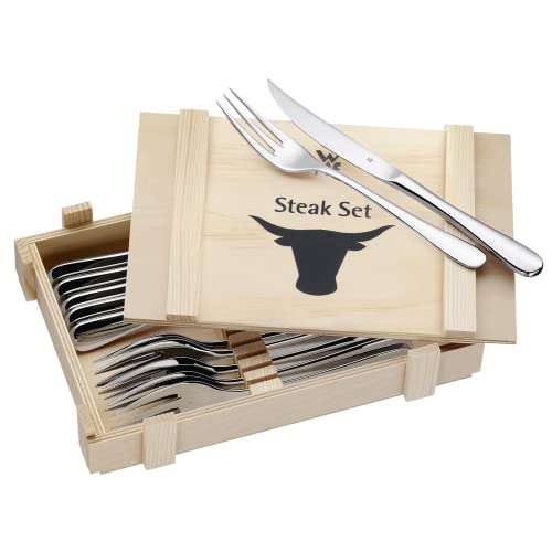 WMF Steakbesteck 12-teilig, Steakbesteck Set für 6 Personen, Steakmesser