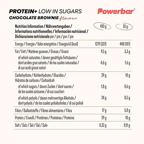 16x35g Powerbar Protein Plus Low Sugar Chocolate Brownie ODER Vanille