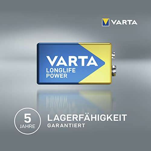 VARTA Batterien 9V Blockbatterie, 2 Stück, Longlife Power