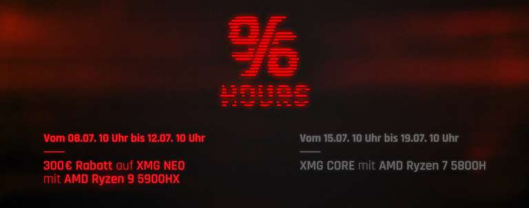 300€ Rabatt auf XMG NEO 15" oder 17" mit AMD Ryzen 9 5900HX
