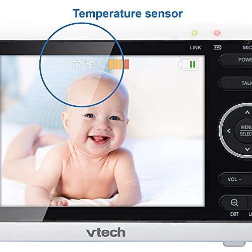 VTech Babymonitor VM350 – Video-Babyphone mit beweglicher Kamera – Klarer Sound, LCD-Farbbildschirm und Nachtsichtfunktion