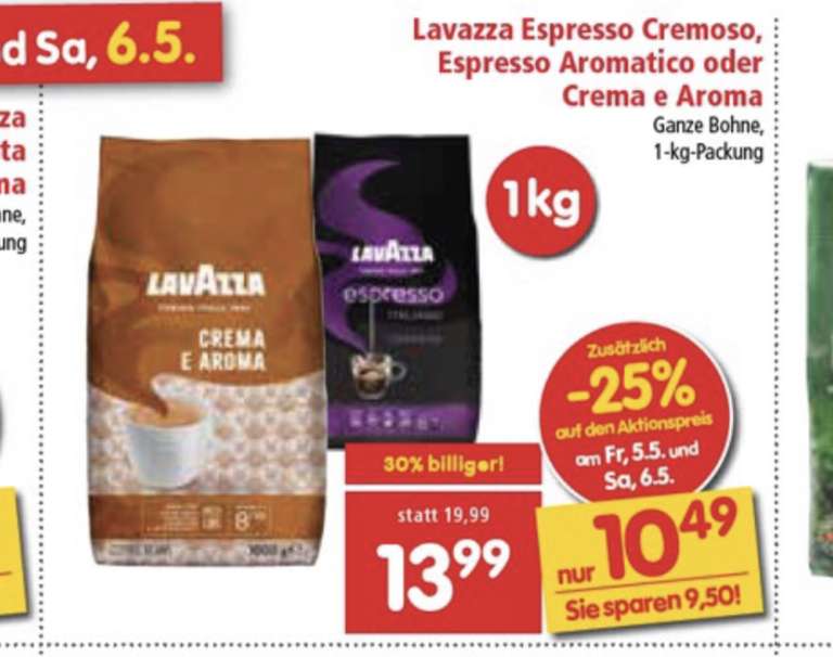 Lavazza und andere Kaffees zu tollen Preisen im Spar/Interspar!