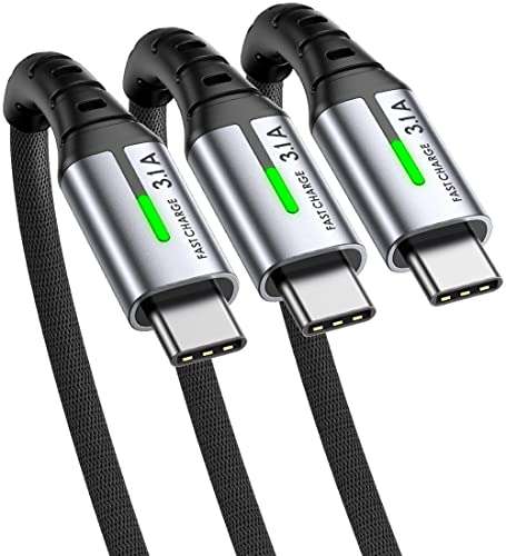 3 Stk. INIU USB C Kabel, Ladekabel USB C [3 Stück/0,5+2+2m] Typ C 3.1A Schnellladekabel, Nylon USB A auf USB-C