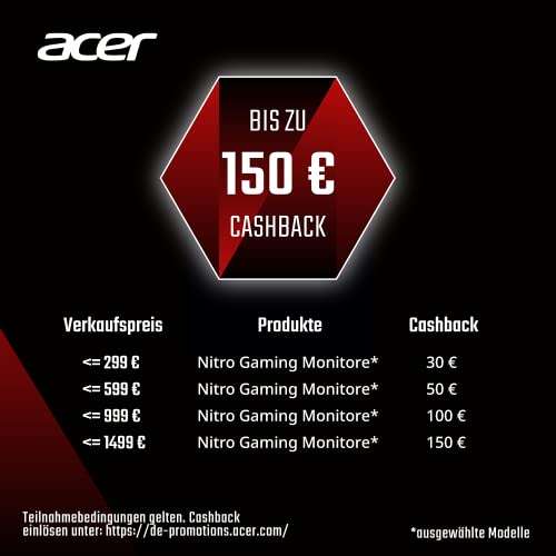 Acer Nitro VG270UP Gaming Monitor 27" WQHD, 144Hz DP/HDMI2, 70Hz HDMI1, 1ms