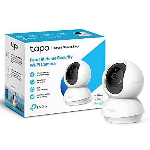 TP-Link Tapo 2K Pan Tilt Security Camera mit Bewegungserkennung , 2-Wege Audio, 3MP, Nachtsicht,, Cloud &SD Card Speicher