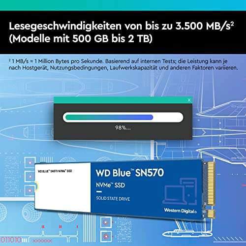 Western Digital WD Blue SN570 NVMe SSD 1TB, M.2