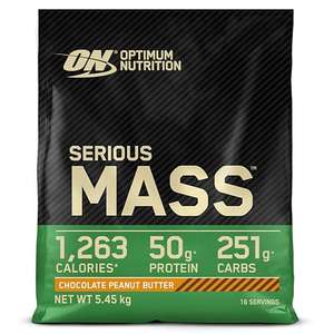 Optimum Nutrition Serious Mass hochkalorisches Proteinpulver für Masseaufbau, Schoko-Erdnussbutter-Geschmack, 5,45 kg