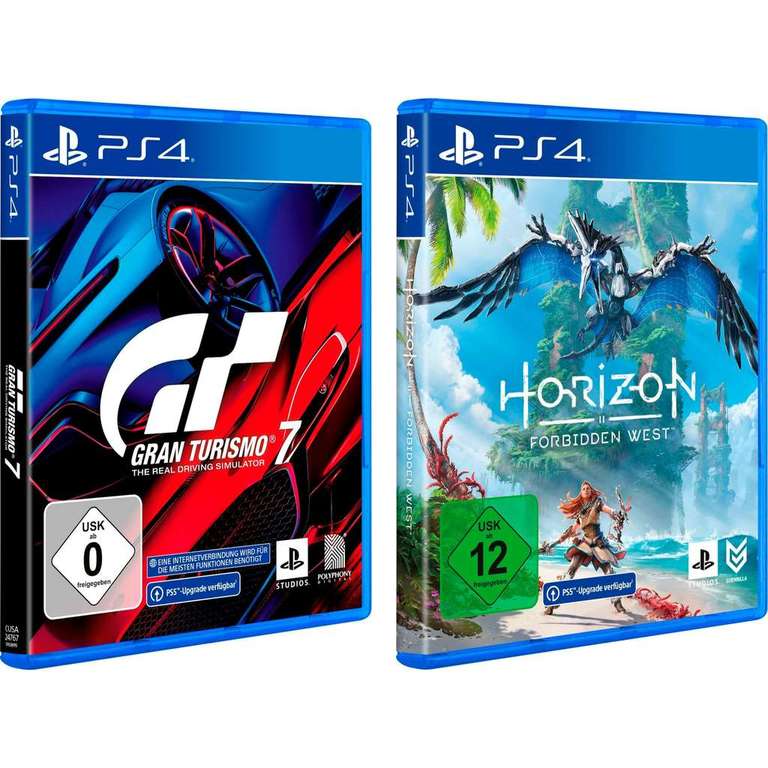 "Horizon Forbidden West - inkl. kostenloses Upgrade auf PS5" und / oder "Gran Turismo 7" (PS4) für je 21,99€