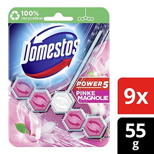 Domestos WC-Stein Power 5 Pinke Magnolie 9er Pack(9 x 55 g)
