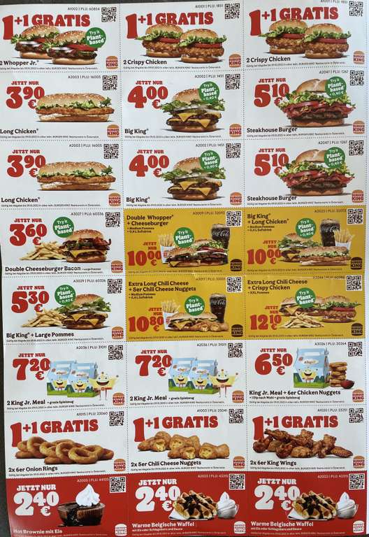 Neue Burgerking-Gutscheine gültig bis 9.10.22