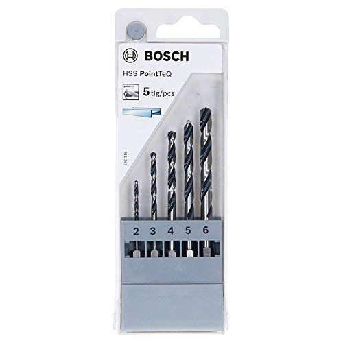 Bosch Professional HSS PointTeQ Spiralbohrer-Set, 5-tlg.