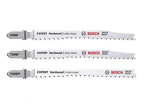 Bosch EXPERT Hardwood 2-side clean Stichsägeblatt-Set (für Küchenarbeitsplatte, Kunststoffbeschichtete Platten, Länge 117 mm)