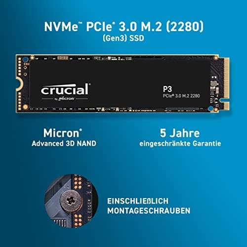 Crucial P3 SSD 2TB, M.2, NVMe