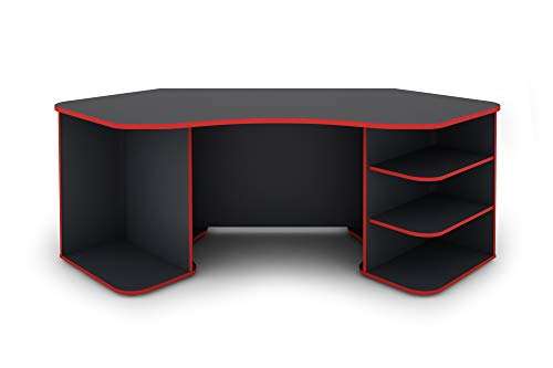 Homexperts Schreibtisch "Tron", schwarz/rot