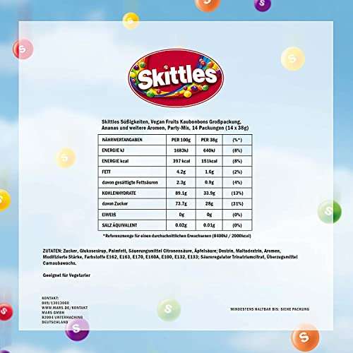Skittles Kaubonbons (14 x 38g )