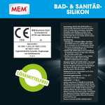 MEM Bad- & Sanitär-Silikon, Dauerhaft elastischer Silikon-Dichtstoff mit Schutz gegen Schimmelbefall, 300 ml Kartusche, Bahamabeige