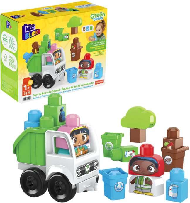 Mattel Mega Bloks Green Town Sort & Recycle Squad Set